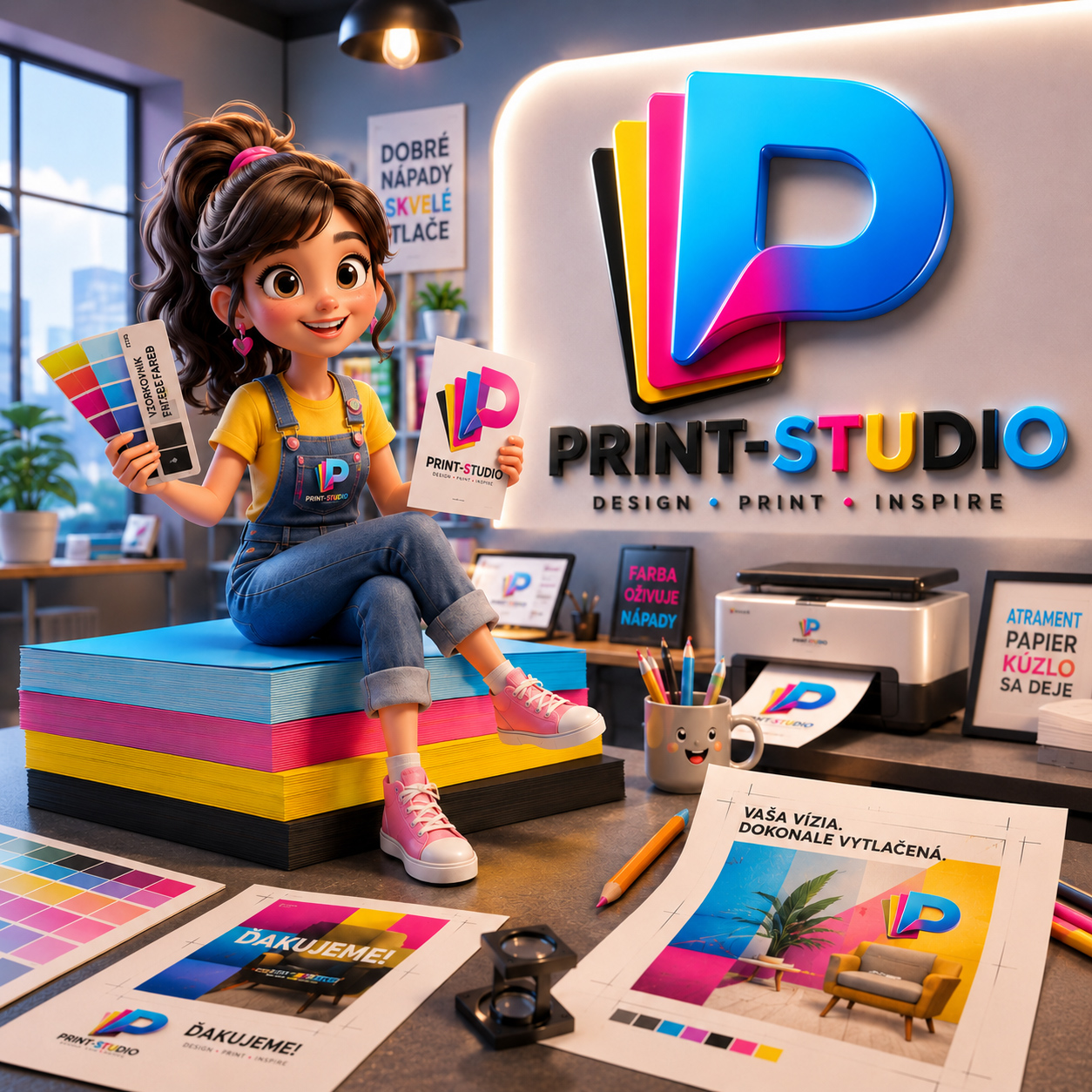 Farebný kreatívny motív Print Studio